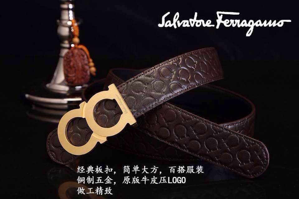 Ferragamo Gentle Monster leather belt with double gancini buckle GM021